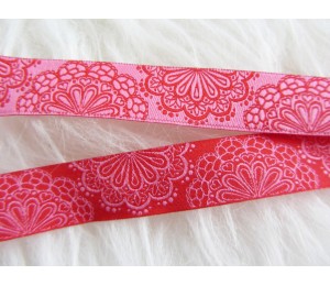 Webband SpitzenWerk  rot rosa